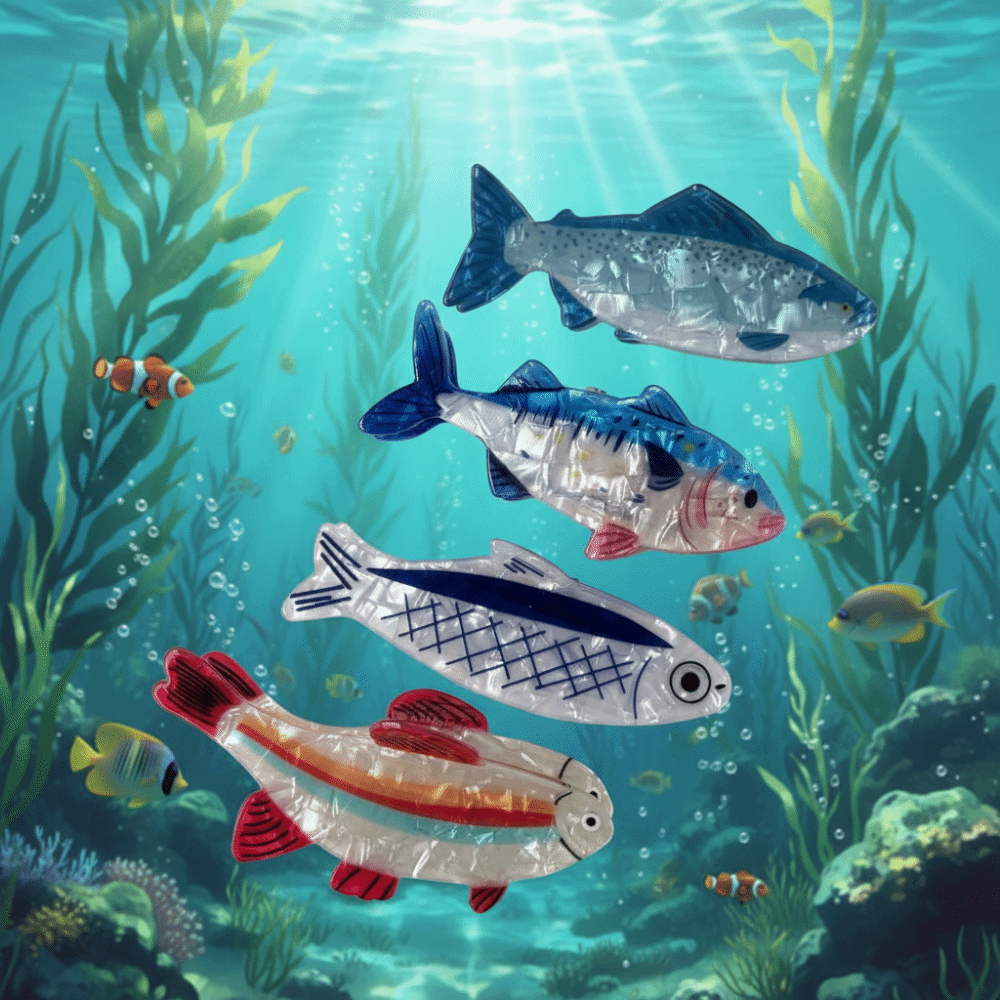 ヘアピン海洋動物ヘアクロウマグロ魚PVC海洋生物魚ヘアクリッ - Korean Women Lifestyle のレビューと価格